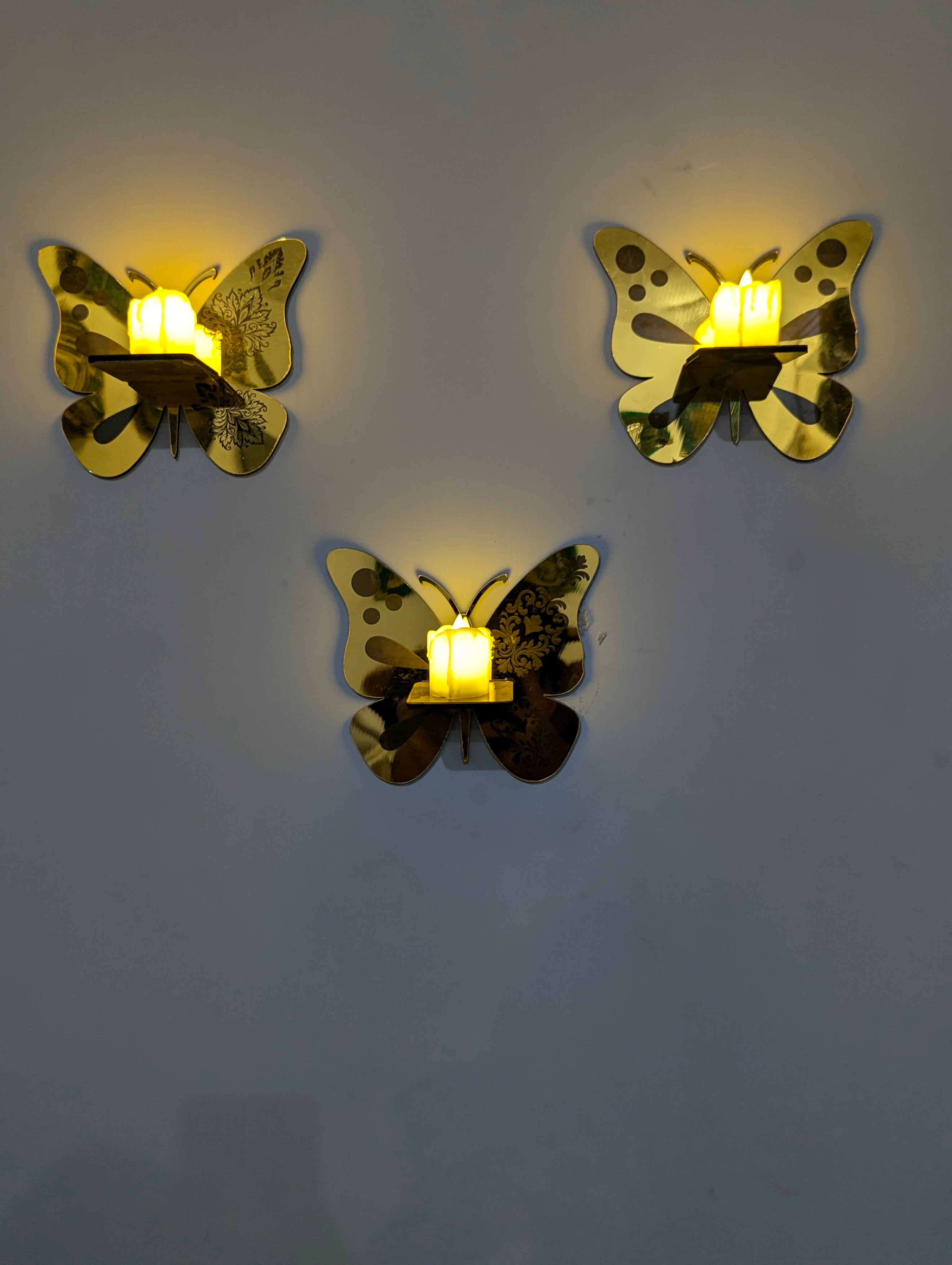 Butterfly Candle Decoration Set (3-piece set)