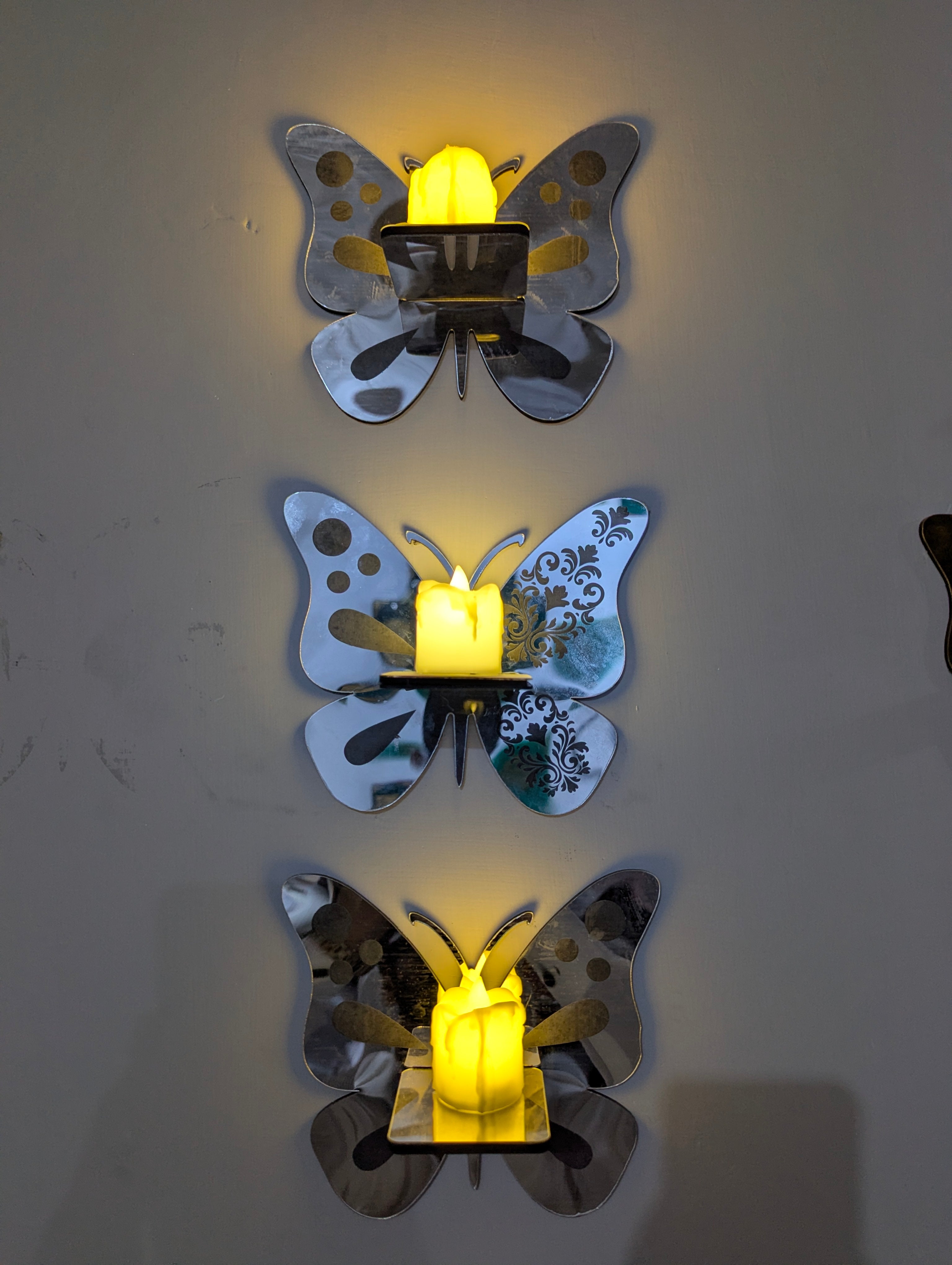 Butterfly Candle Decoration Set (3-piece set)