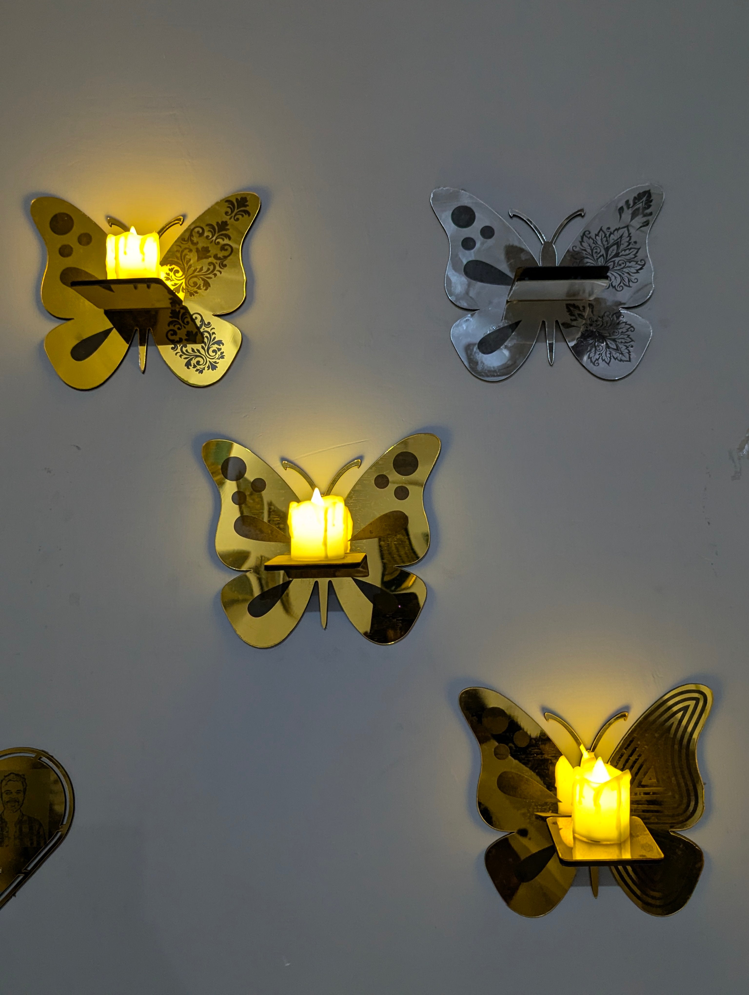 Butterfly Candle Decoration Set (3-piece set)